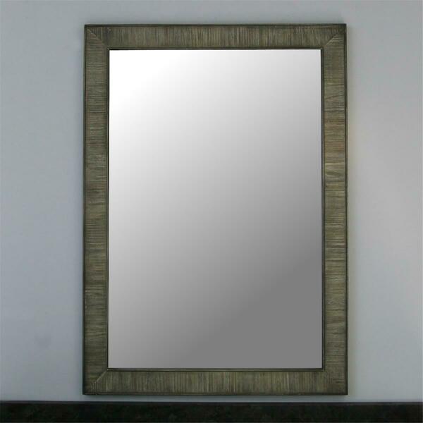 Infurniture 26 In. Rustic Solid Fir Mirror In Grey WK8126-G